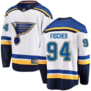 Lukas Fischer Men's Fanatics Branded St. Louis Blues Breakaway White Away Jersey