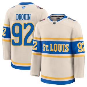 Jonathan Drouin Youth Fanatics St. Louis Blues Premium Cream 2025 Winter Classic Jersey