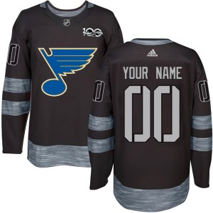 Custom Youth St. Louis Blues Authentic Black Custom 1917-2017 100th Anniversary Jersey