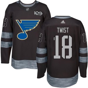 Tony Twist Youth St. Louis Blues Authentic Black 1917-2017 100th Anniversary Jersey