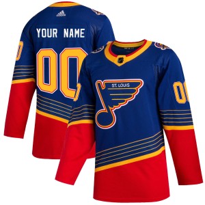 Custom Men's Adidas St. Louis Blues Authentic Blue Custom 2019/20 Jersey