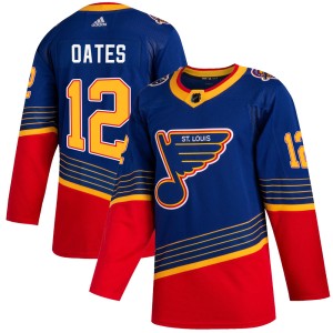 Adam Oates Men's Adidas St. Louis Blues Authentic Blue 2019/20 Jersey