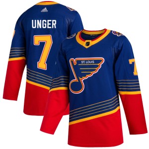 Garry Unger Men's Adidas St. Louis Blues Authentic Blue 2019/20 Jersey