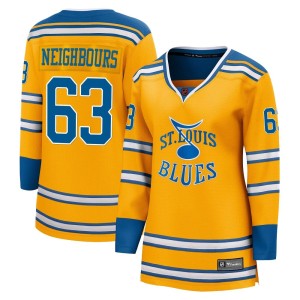 Jake Neighbours Women's Fanatics Branded St. Louis Blues Breakaway Yellow Special Edition 2.0 Jersey