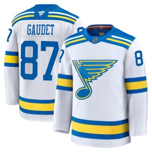 Marc-Andre Gaudet Men's Fanatics St. Louis Blues Premium White Away 2025 Jersey