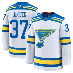 Adam Jiricek Men's Fanatics St. Louis Blues Premium White Away 2025 Jersey