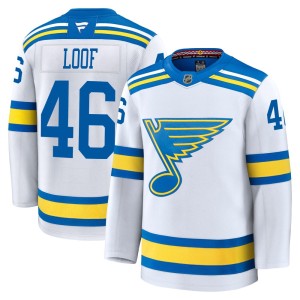 Leo Loof Men's Fanatics St. Louis Blues Premium White Away 2025 Jersey