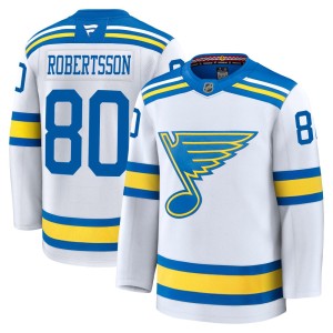 Simon Robertsson Men's Fanatics St. Louis Blues Premium White Away 2025 Jersey