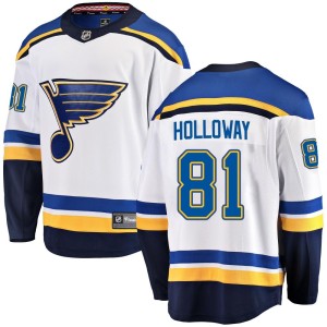 Dylan Holloway Youth Fanatics Branded St. Louis Blues Breakaway White Away Jersey