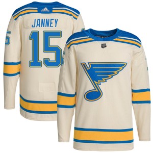 Craig Janney Men's Adidas St. Louis Blues Authentic Cream 2022 Winter Classic Player Jersey