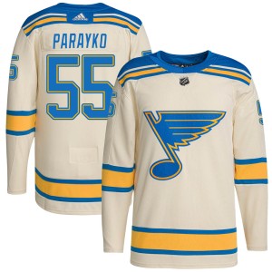 Colton Parayko Men's Adidas St. Louis Blues Authentic Cream 2022 Winter Classic Player Jersey