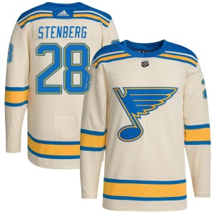 Otto Stenberg Men's Adidas St. Louis Blues Authentic Cream 2022 Winter Classic Player Jersey