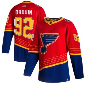 Jonathan Drouin Men's Adidas St. Louis Blues Authentic Red 2020/21 Reverse Retro Jersey