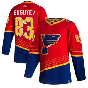Nikita Susuyev Men's Adidas St. Louis Blues Authentic Red 2020/21 Reverse Retro Jersey