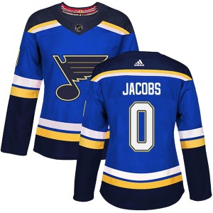 Josh Jacobs Women's Adidas St. Louis Blues Authentic Blue Home Jersey