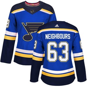 Jake Neighbours Women's Adidas St. Louis Blues Authentic Blue Home Jersey