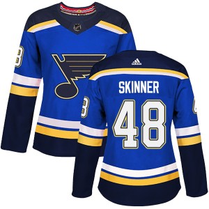 Hunter Skinner Women's Adidas St. Louis Blues Authentic Blue Home Jersey