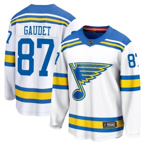 Marc-Andre Gaudet Men's Fanatics St. Louis Blues Breakaway White Away 2025 Jersey