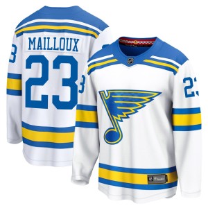 Logan Mailloux Men's Fanatics St. Louis Blues Breakaway White Away 2025 Jersey