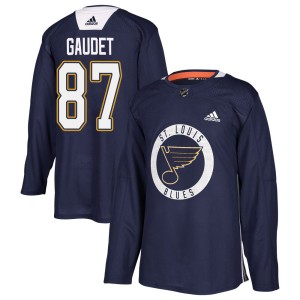 Marc-Andre Gaudet Youth Adidas St. Louis Blues Authentic Blue Practice Jersey