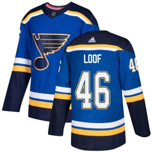 Leo Loof Men's Adidas St. Louis Blues Authentic Blue Home Jersey