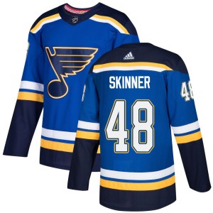 Hunter Skinner Men's Adidas St. Louis Blues Authentic Blue Home Jersey