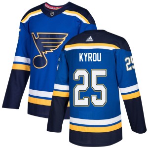 Jordan Kyrou Youth Adidas St. Louis Blues Authentic Blue Home Jersey
