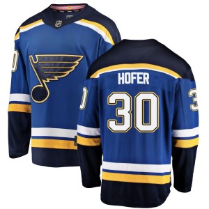 Joel Hofer Youth Fanatics Branded St. Louis Blues Breakaway Blue Home Jersey