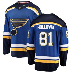 Dylan Holloway Youth Fanatics Branded St. Louis Blues Breakaway Blue Home Jersey