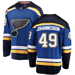 Samuel Johannesson Men's Fanatics Branded St. Louis Blues Breakaway Blue Home Jersey