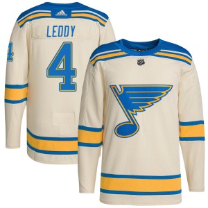 Nick Leddy Youth Adidas St. Louis Blues Authentic Cream 2022 Winter Classic Player Jersey