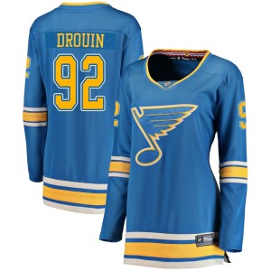 Jonathan Drouin Women's Fanatics Branded St. Louis Blues Breakaway Blue Alternate Jersey