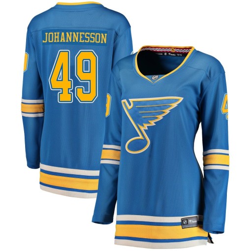 Samuel Johannesson Women's Fanatics Branded St. Louis Blues Breakaway Blue Alternate Jersey