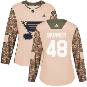 Hunter Skinner Women's Adidas St. Louis Blues Authentic Camo Veterans Day Practice Jersey