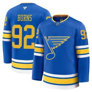 Quinton Burns Men's Fanatics St. Louis Blues Premium Blue Home 2025 Jersey