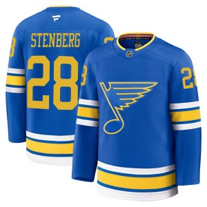 Otto Stenberg Men's Fanatics St. Louis Blues Premium Blue Home 2025 Jersey