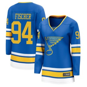 Lukas Fischer Women's Fanatics St. Louis Blues Breakaway Blue Home 2025 Jersey