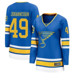 Samuel Johannesson Women's Fanatics St. Louis Blues Breakaway Blue Home 2025 Jersey