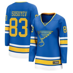 Nikita Susuyev Women's Fanatics St. Louis Blues Breakaway Blue Home 2025 Jersey