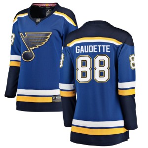 Adam Gaudette Women's Fanatics Branded St. Louis Blues Breakaway Blue Home Jersey
