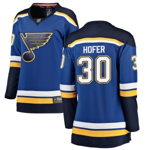 Joel Hofer Women's Fanatics Branded St. Louis Blues Breakaway Blue Home Jersey