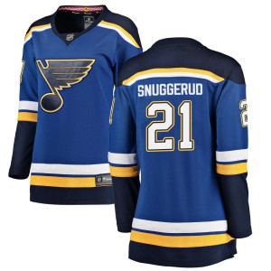 Jimmy Snuggerud Women's Fanatics Branded St. Louis Blues Breakaway Blue Home Jersey