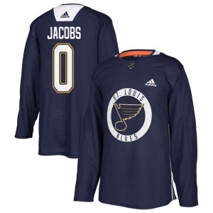 Josh Jacobs Men's Adidas St. Louis Blues Authentic Blue Practice Jersey
