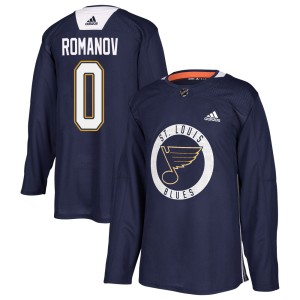 Georgi Romanov Men's Adidas St. Louis Blues Authentic Blue Practice Jersey