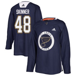 Hunter Skinner Men's Adidas St. Louis Blues Authentic Blue Practice Jersey