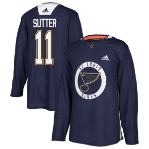 Brian Sutter Men's Adidas St. Louis Blues Authentic Blue Practice Jersey