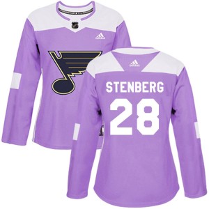 Otto Stenberg Women's Adidas St. Louis Blues Authentic Purple Hockey Fights Cancer Jersey